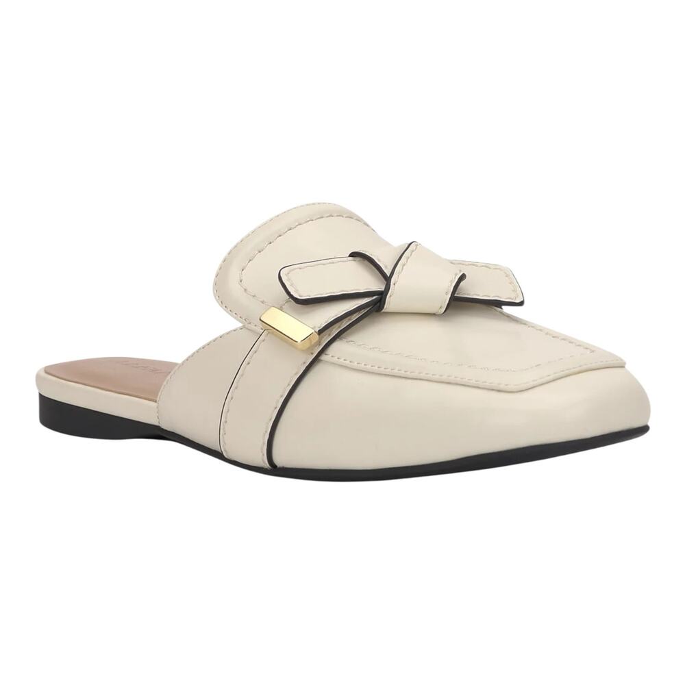 Alfani Women's Parvani Knot Trimmed Strapped Mules Bone Size 5 1/2